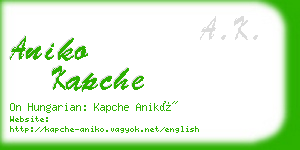 aniko kapche business card